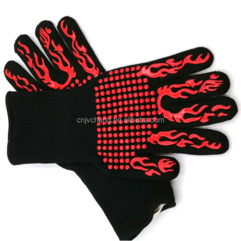Heat Resistant Gloves BBQ High Temperature Gloves Kitchen Mitts for for Barbecue Cooking Baking Cutting