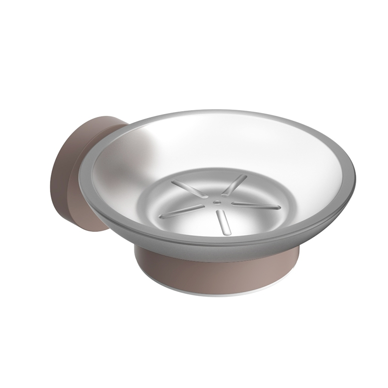 Мыльница для душа кофейного цвета со стальной подставкой