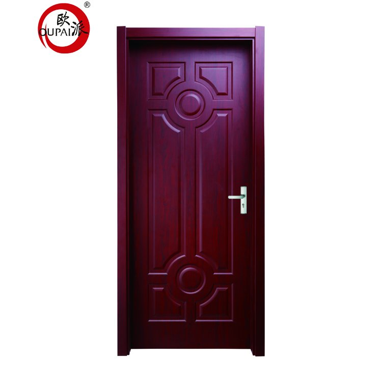 Cute Children Bubble Carved Pattern Brown Printed Interior Swing Waterproof Door