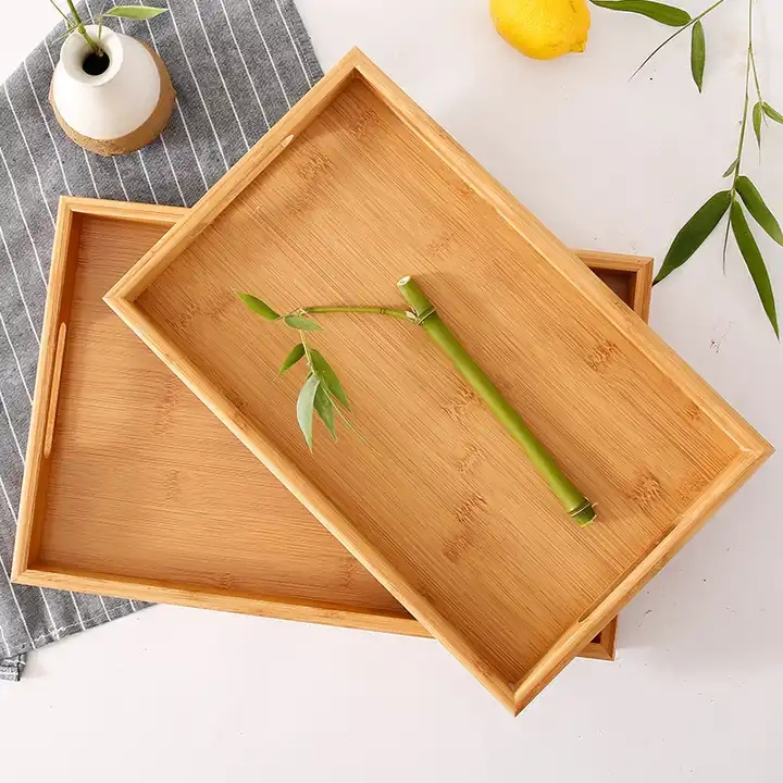 Bamboo Serving Tray for Fruit, Bread, and Tea - Accepts OEM Customization