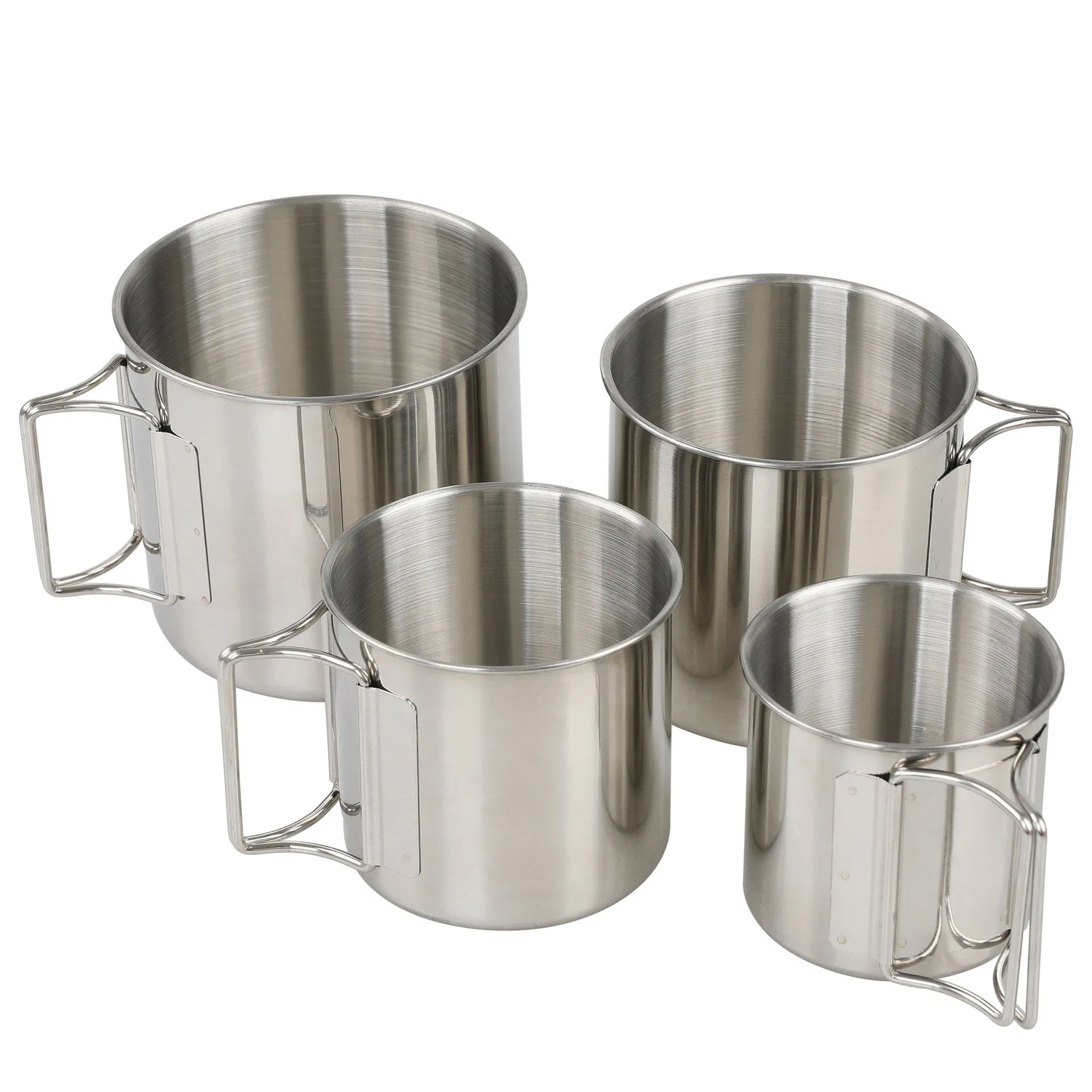 Outdoor Camping Cup 304 Stainless Steel Folding Cup Portable Travel BBQ Water Cup Set