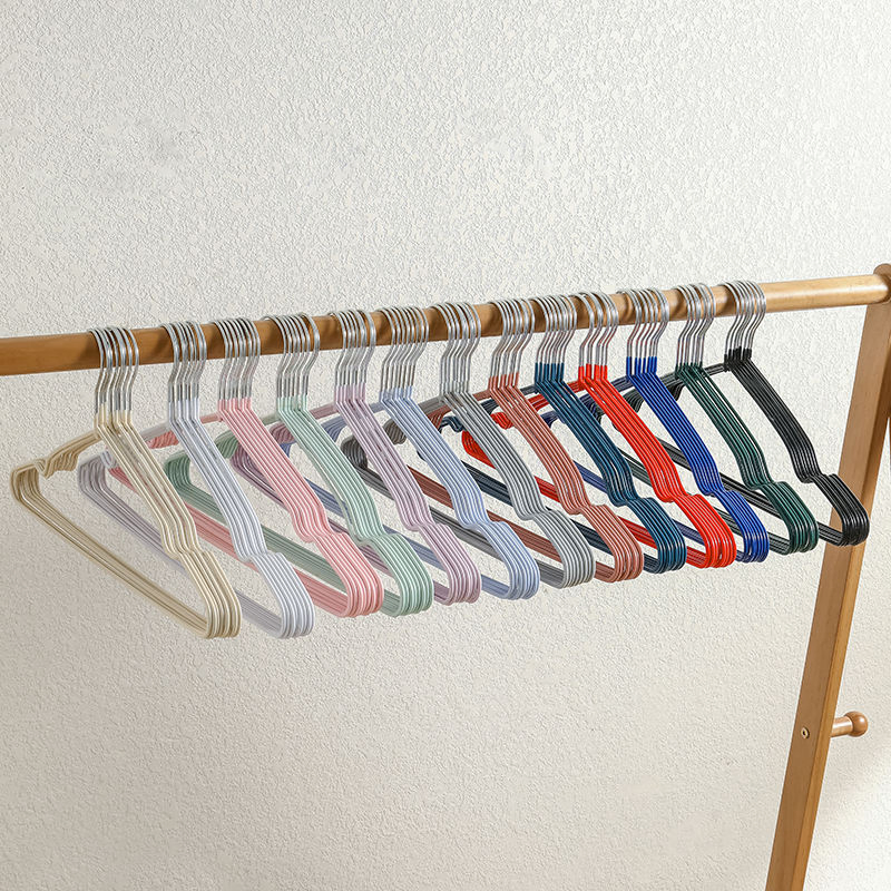 Colored Hangers for Drying Clothes Dry-Wet Double Use PVC Coated Metal Hangers