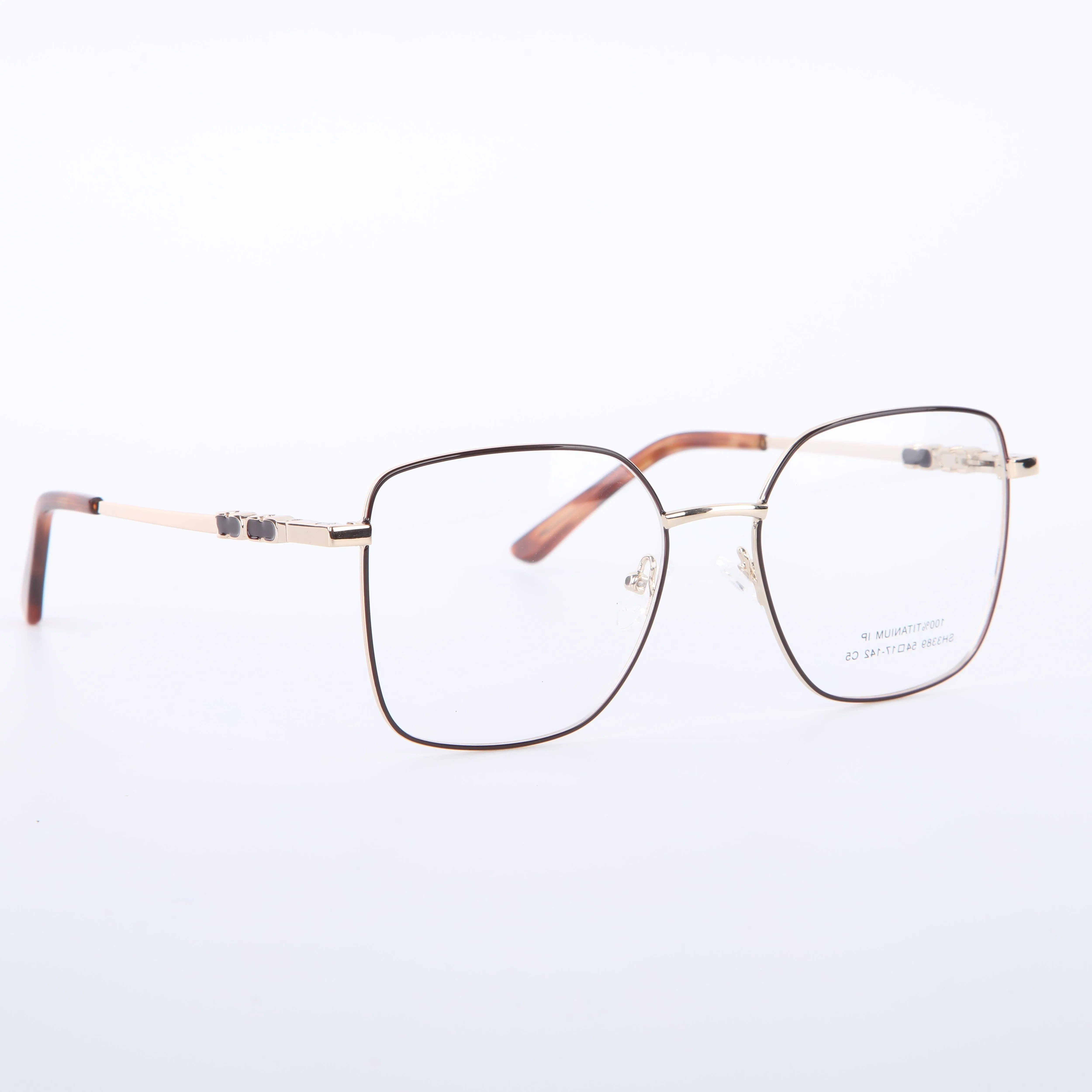 Fashion Square Frame Glasses with Clips-on Sunglasses Feature