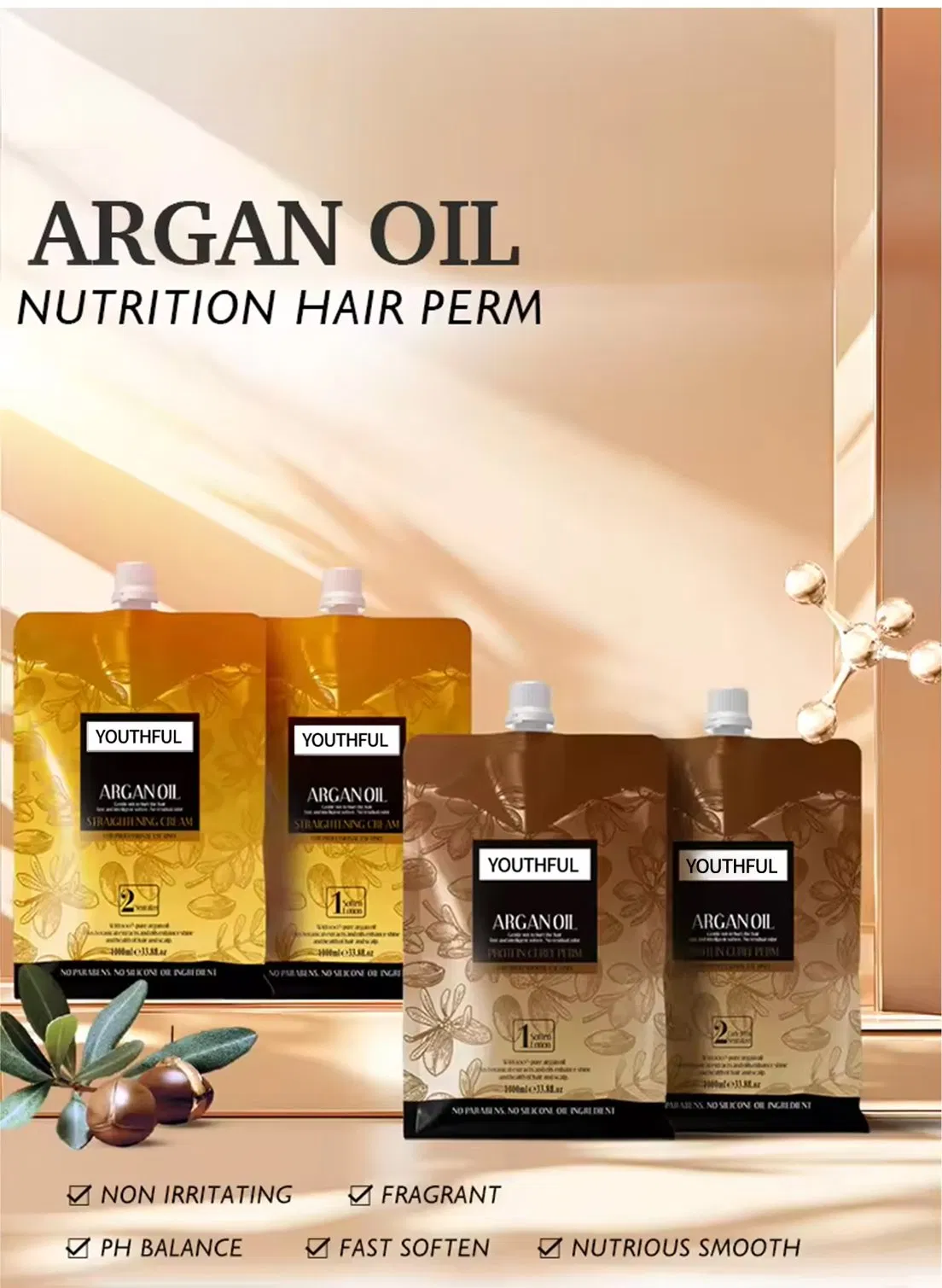 Natural Organic Argan Oil Cold Wave Hair Perm Curl Cream