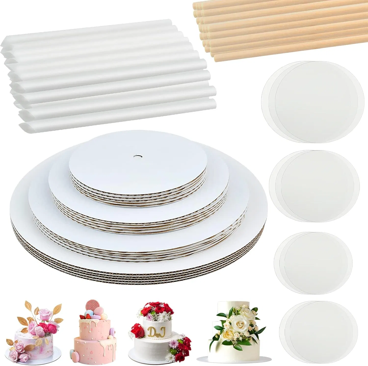 Cake Board 12, 10, 8, 6, and 4 Inch (5 Pieces Each)