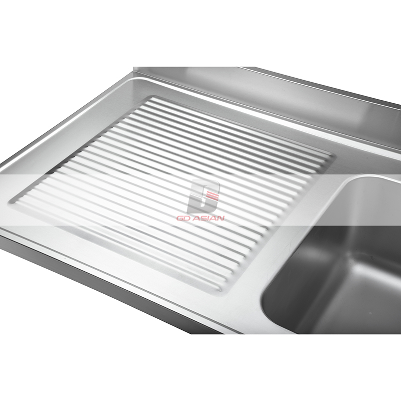 Right Double Sink L1600mm H950mm Commercial Kitchen Equipment Stainless Steel Kitchen Dishwasher Sinks