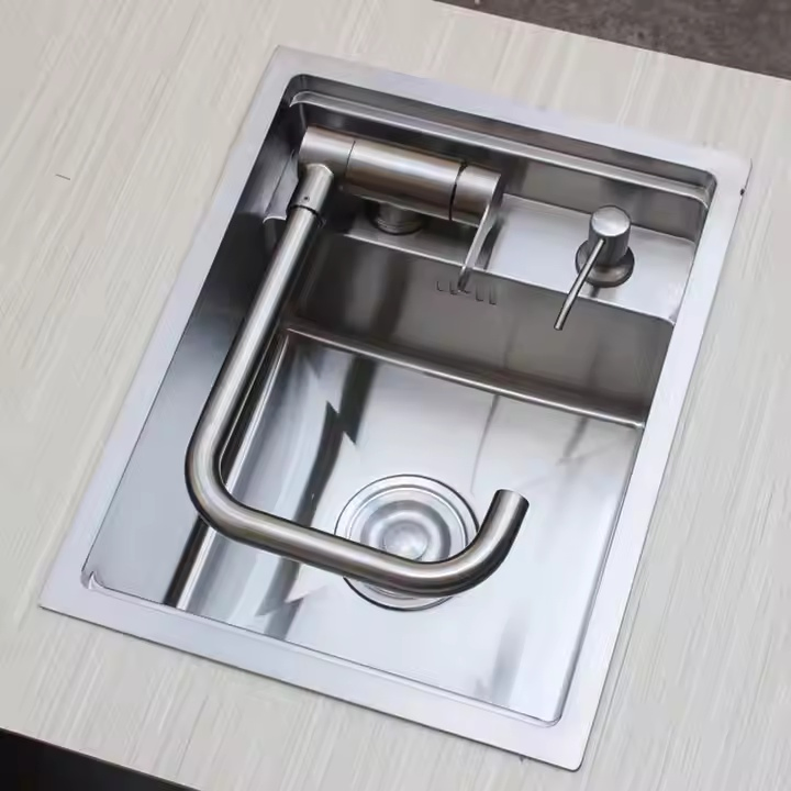 3545 Black Brushed Handmade Sink 304 Stainless Steel Hidden Bar Sink Without Faucet