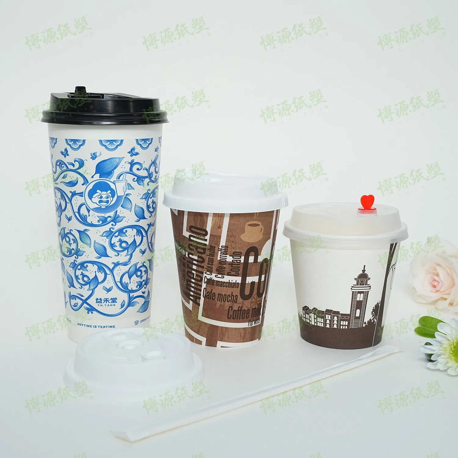 6oz 7oz 8oz/10oz/12oz/16oz/20oz/24oz Customized Single/Double/Ripple Wall Hot/Cold Drinking Coffee Cups Paper Cups Disposable Cups