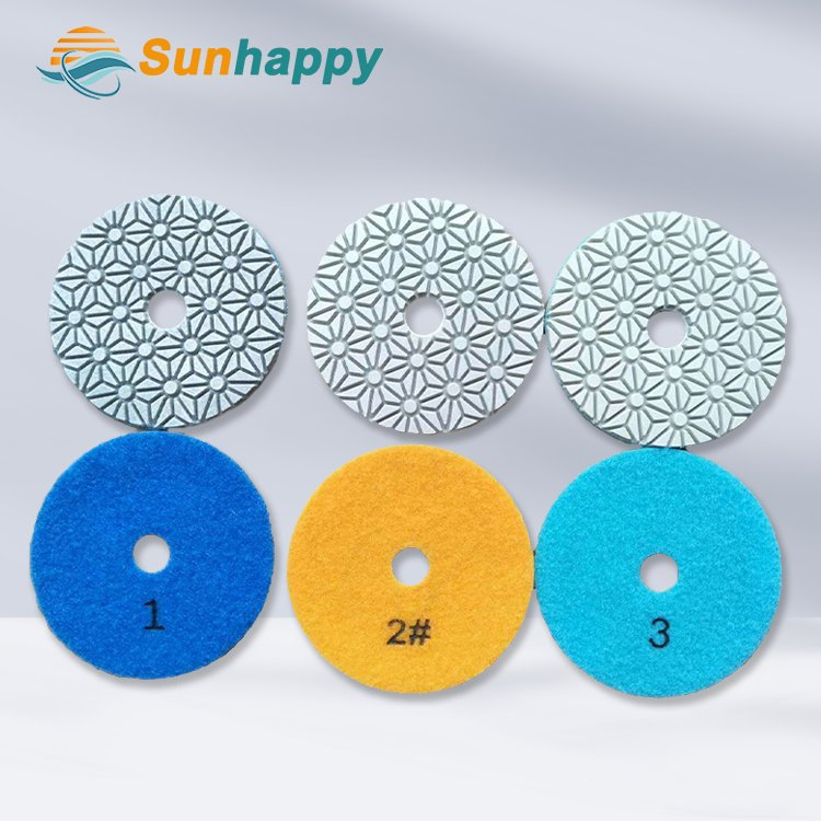 100mm Wet Diamond Polishing Pads Granite Marble Concrete Cement Epoxy Floor Resin Flexible Polishing Pads