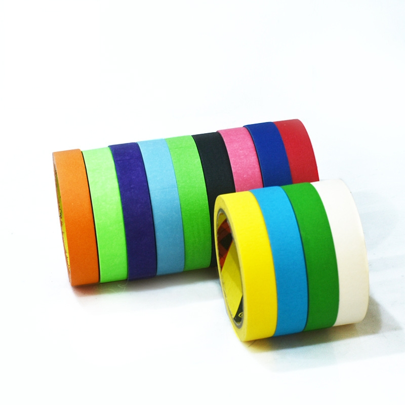 Colorful Automotive Painting Crepe Paper Masking Adhesive Tape for Art