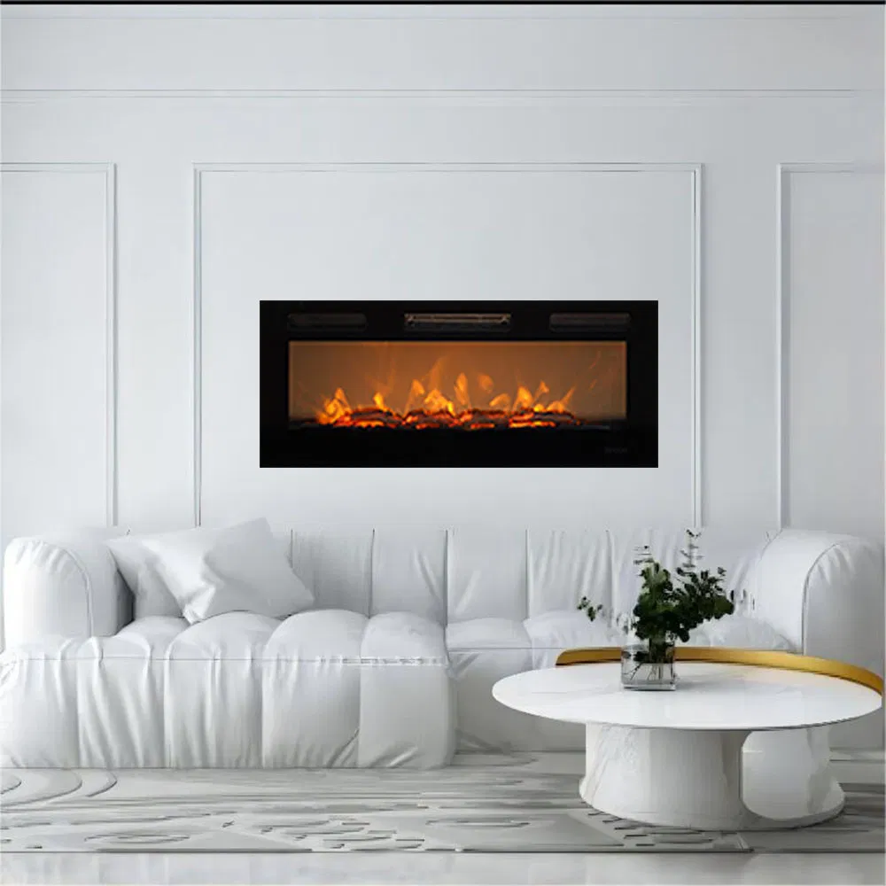 LED Flame Water Vapor 3D Artificial Decorative Heat Electric Fireplace for Hotel