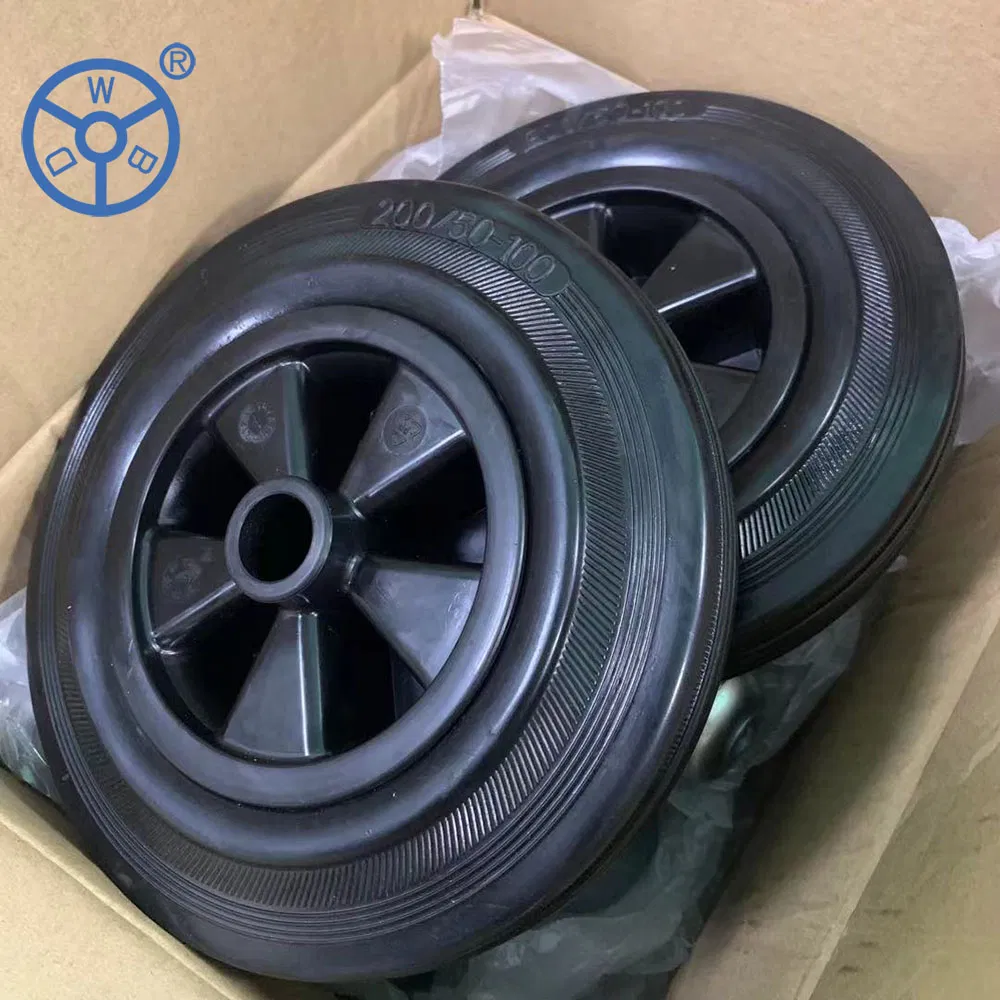6/8 Inch Plate Casters Waste Bin Trash Can Rubber Wheels Castor Swivel with Brake
