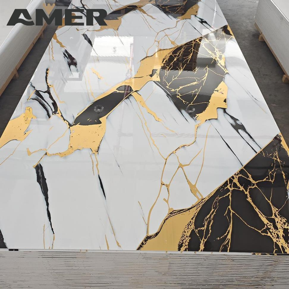 Interior Wall PVC UV Marble Sheet Hot Sale 3D Printing Wall Panel