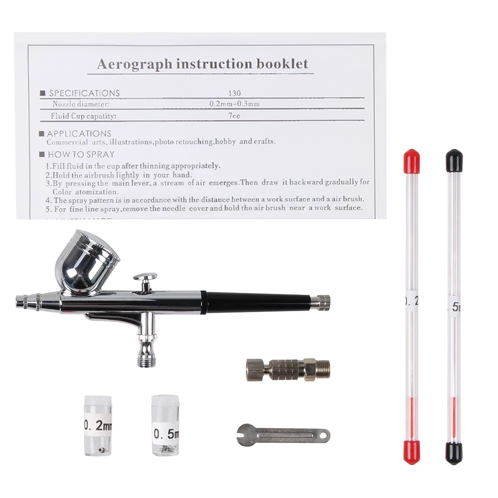 0.3mm Gravity Feed Dual-Action Airbrush Paint Spray Gun Kit Set