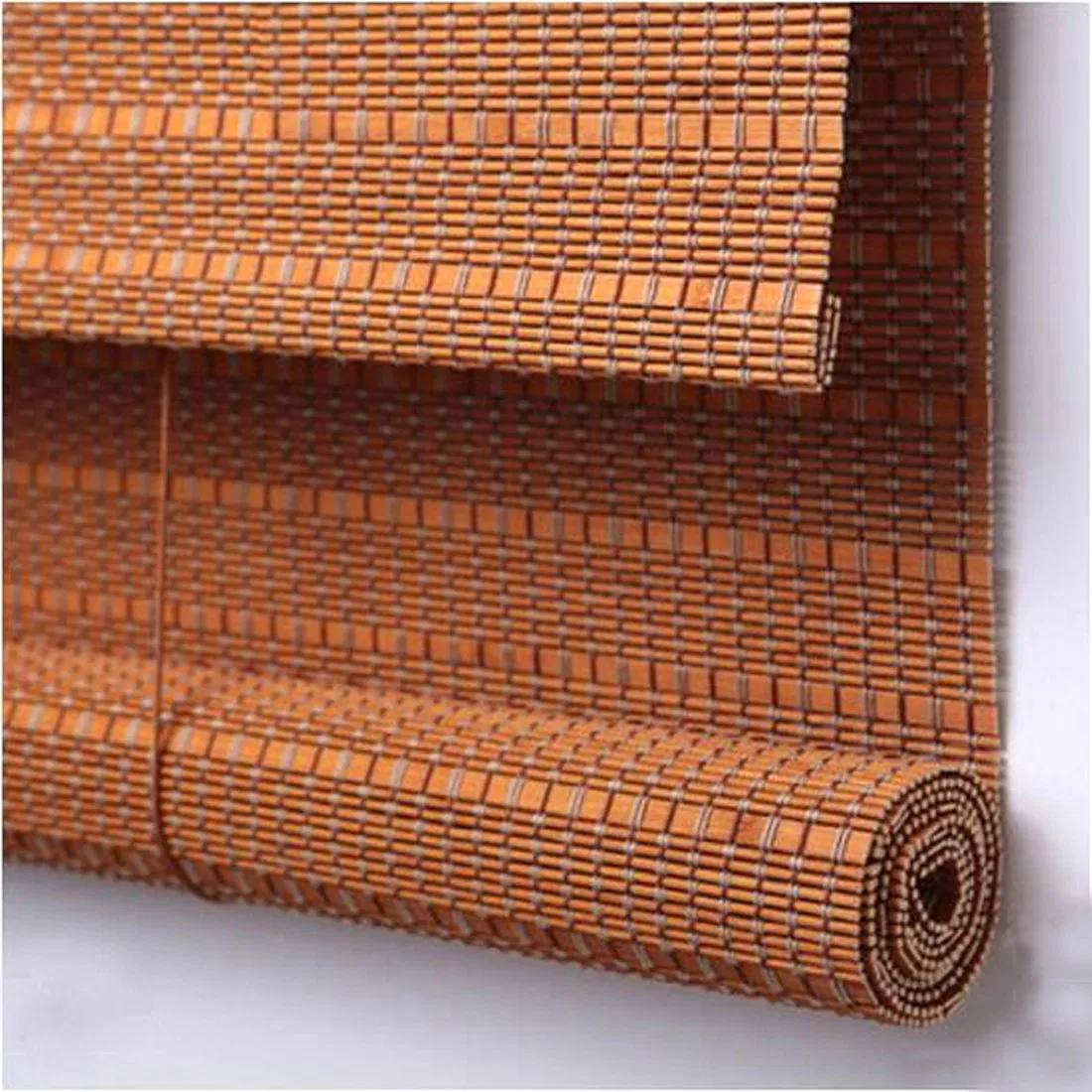 Cordless Bamboo Roman Rolling Matchstick Window Blinds Shade