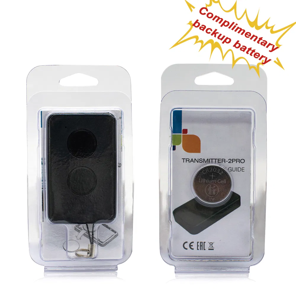 Gate Control Compatible with Doorhan Transmitter 2 Button with Spare Battery Garage Remote Control 433MHz Rolling Code