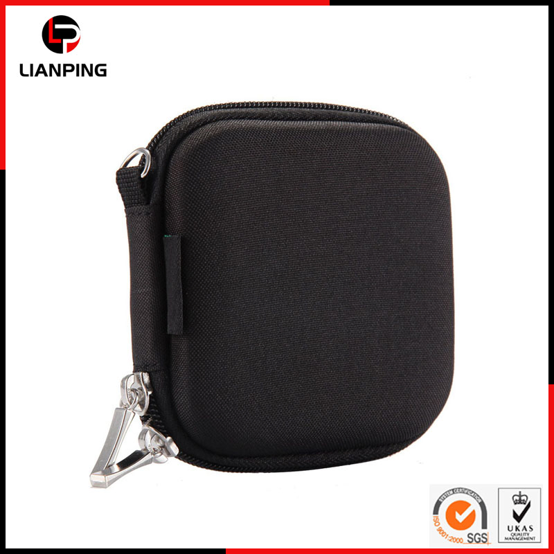 Custom Portable Shockproof Mini EVA Earphone Case with Mesh Pocket for Cable