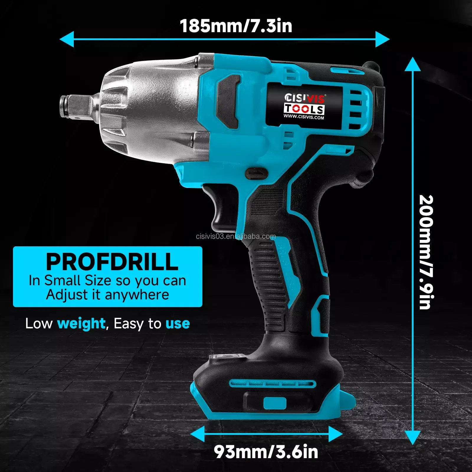 Cisvis Heavy Duty 1000W Brushless Electric Impact Wrench 2 Battery 1 Charger Included for High Torque Bolt Removal and Fastening