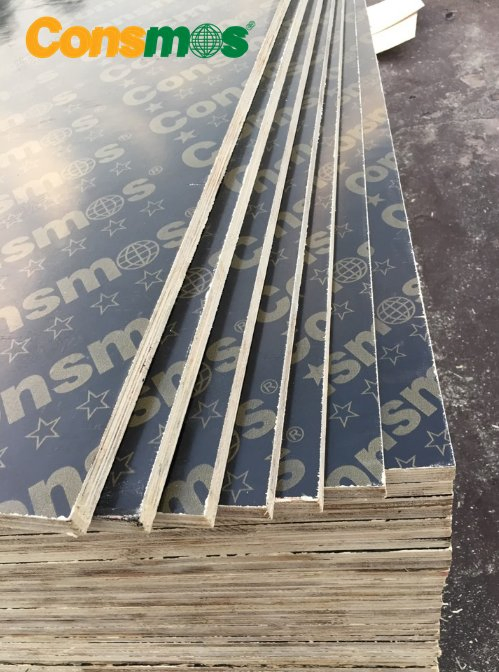 Linyi Consmos Factory Price 18mm Birch Core Black/Brown Concrete Formwork Marine Film Faced Plywood
