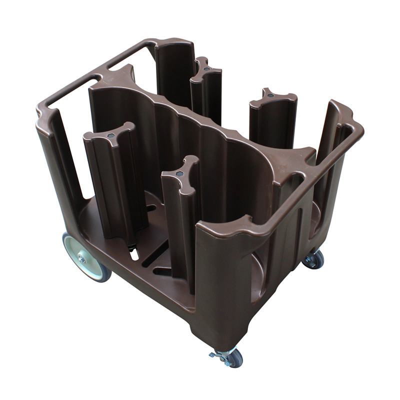 Dining Adjustable Dish Collecting Trolley with Wheels Plastic Movable Service Plates Kitchen Tray Mover Cart Dolly Trolley