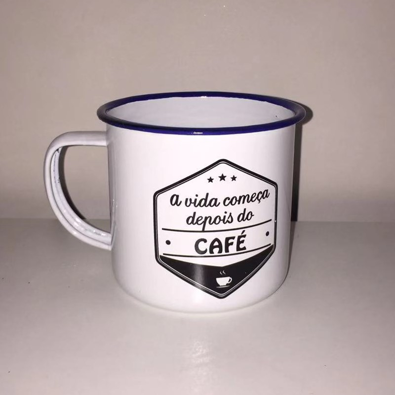 Enamel Mini Coffee Mug 5cm White Color with Different Design