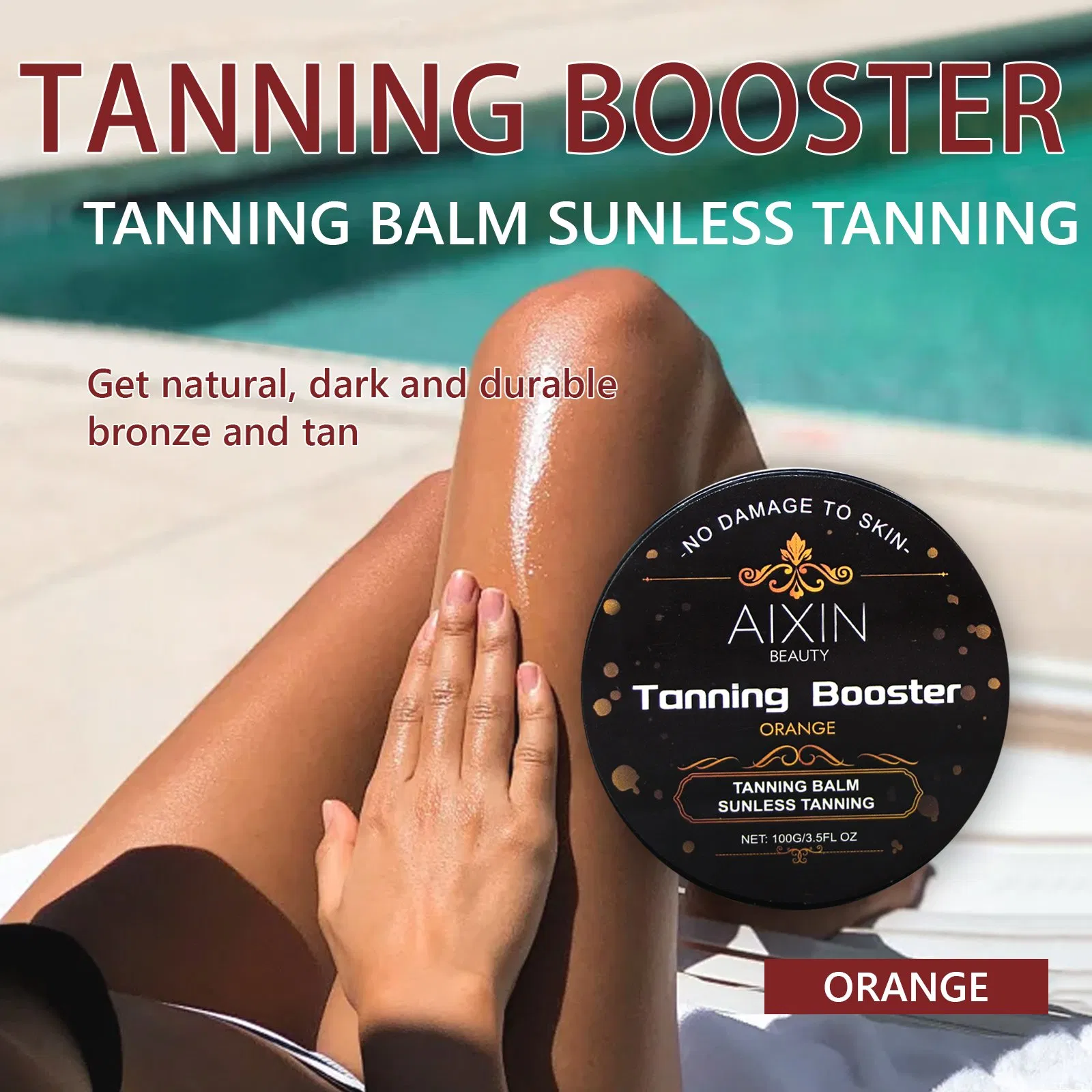 Beauty Cosmetics Skin Care Tan Accelerator Cream Orange Tanning Booster