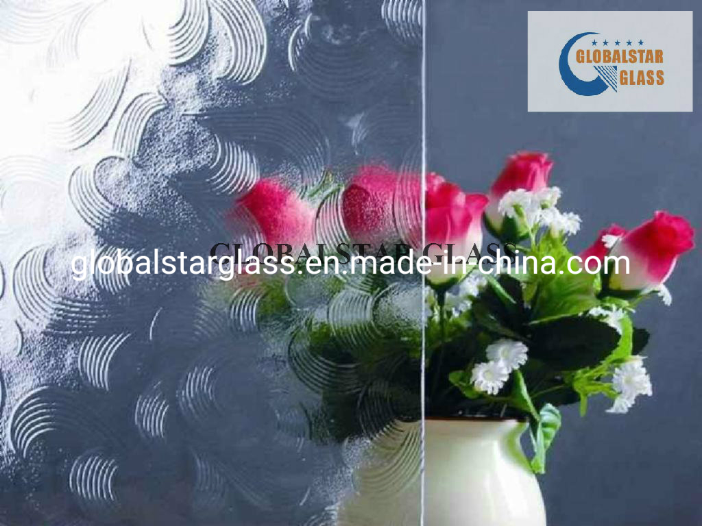 4mm 5mm 5.5mm 6mm Gray Grey Nashiji/Flora/Karatachi/ Mayflower Figured/Patterned/Rolled Float Glass Tempered Glass