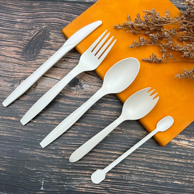 China Factory Eco Food-Grade Disposable Knife, Fork and Spoon Biodegradable Tableware Set