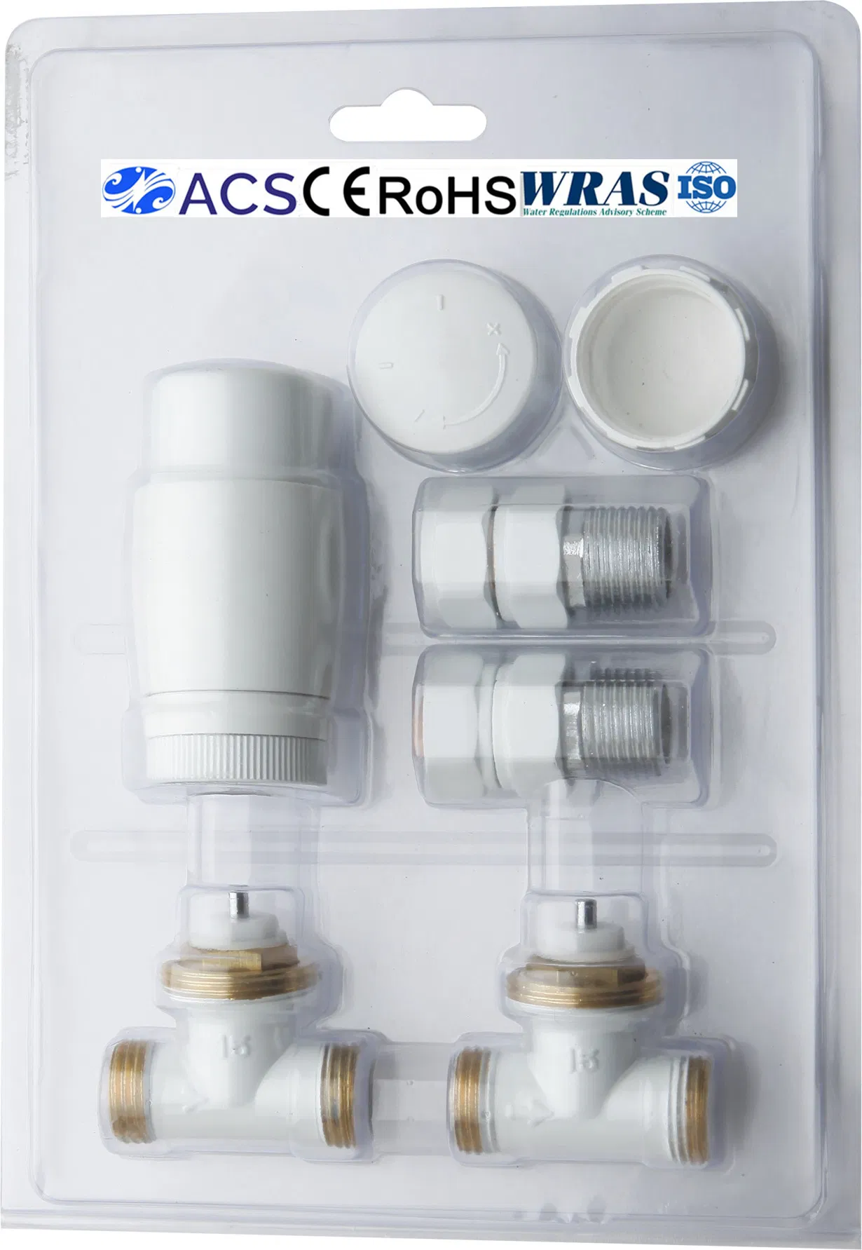 Good Quality 1/2" Female Straight Radiator Valve with White Handle