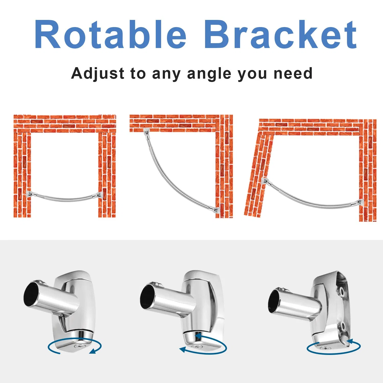 Хромированный регулируемый душевой карниз 48-72 дюйма