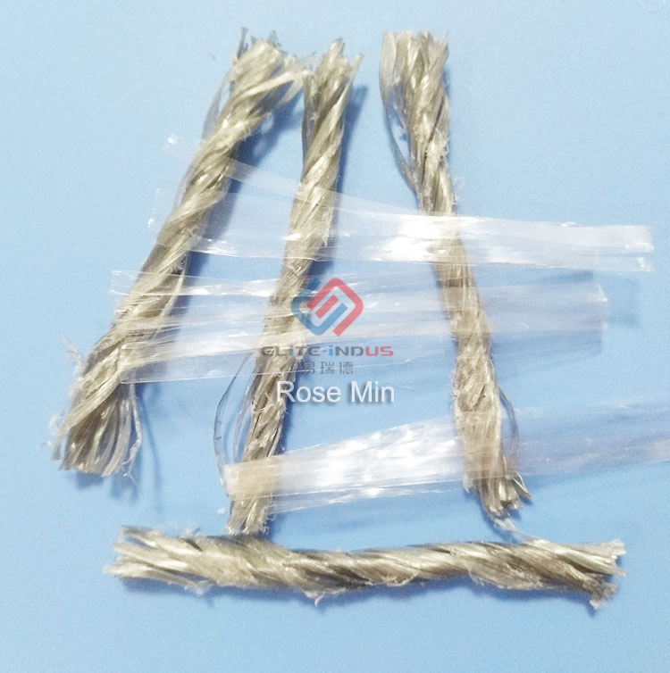 54mm PP Twisted Bundle Fiber with 5% Mesh Fiber