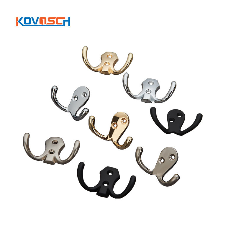 Wholesale Furniture Coat Double Hook Zinc Alloy Cabinet Wardrobe Hooks Clothes Hook