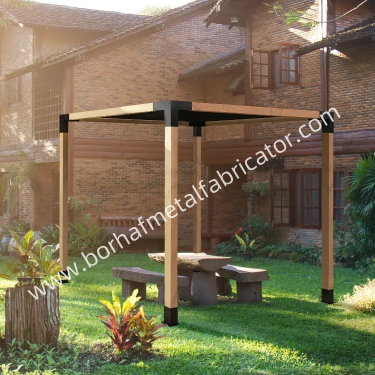 Metal Kit 3way Roof Gable Right Angle Corner Post Base Pergola Bracket