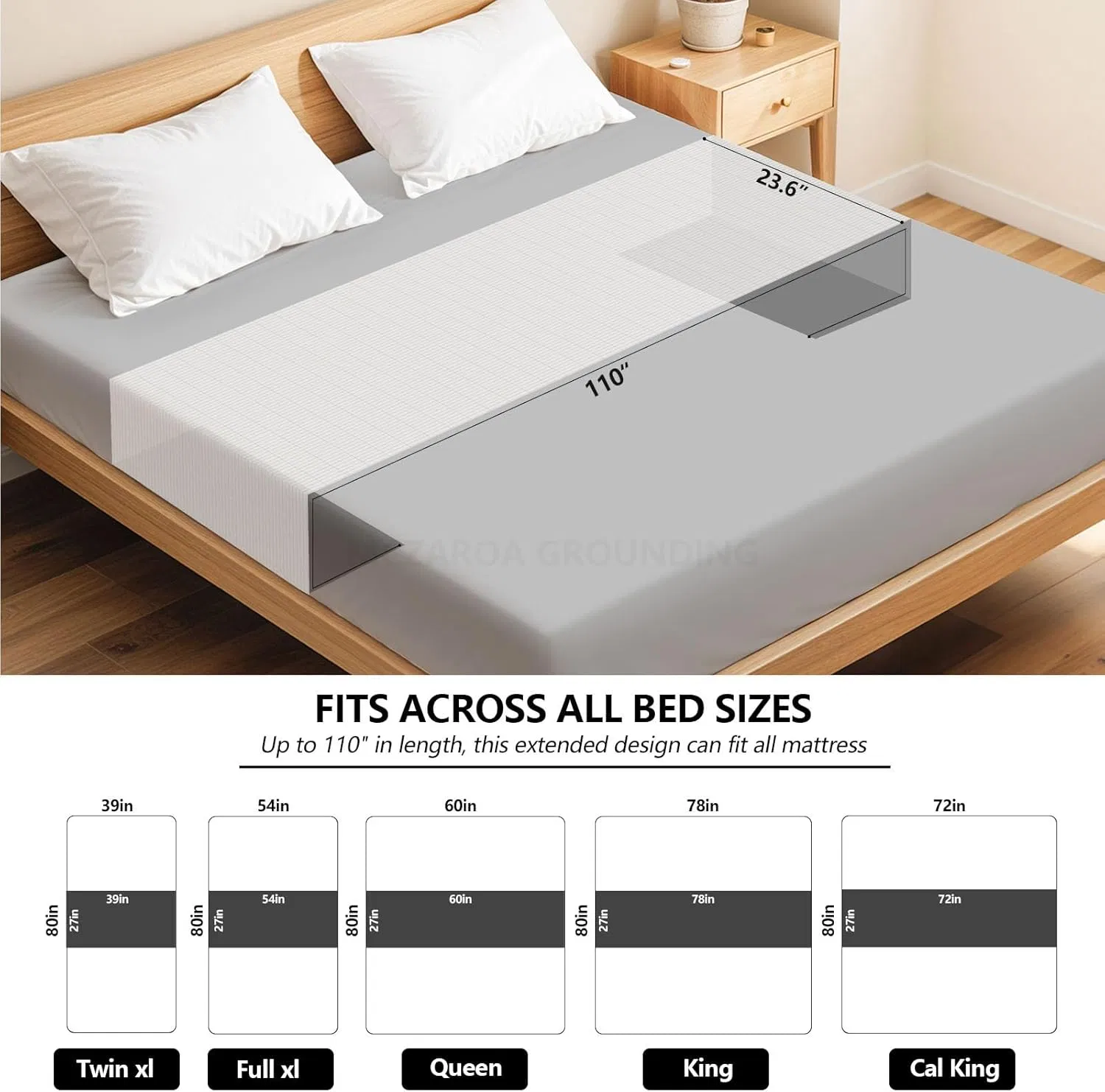 Grounding Sheets – Grounding Mat for Bed, 10% Silver Fiber Grounded Fitted Bed Earth Sheets