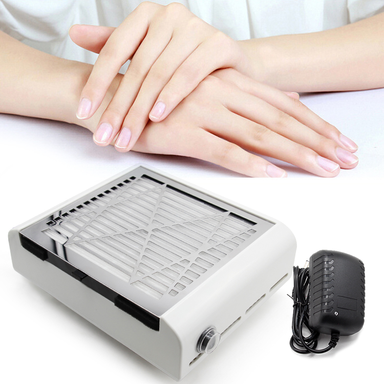 40W Strong Powder Manicure Salon Equipment Electric Nail Dust Extractor with LED Lamp