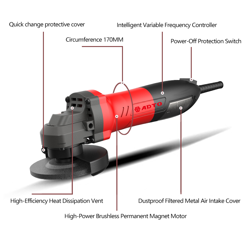 1600W 125mm Mini Power Tools Electric Brushless Industrial Angle Grinder High Quality Professional Use