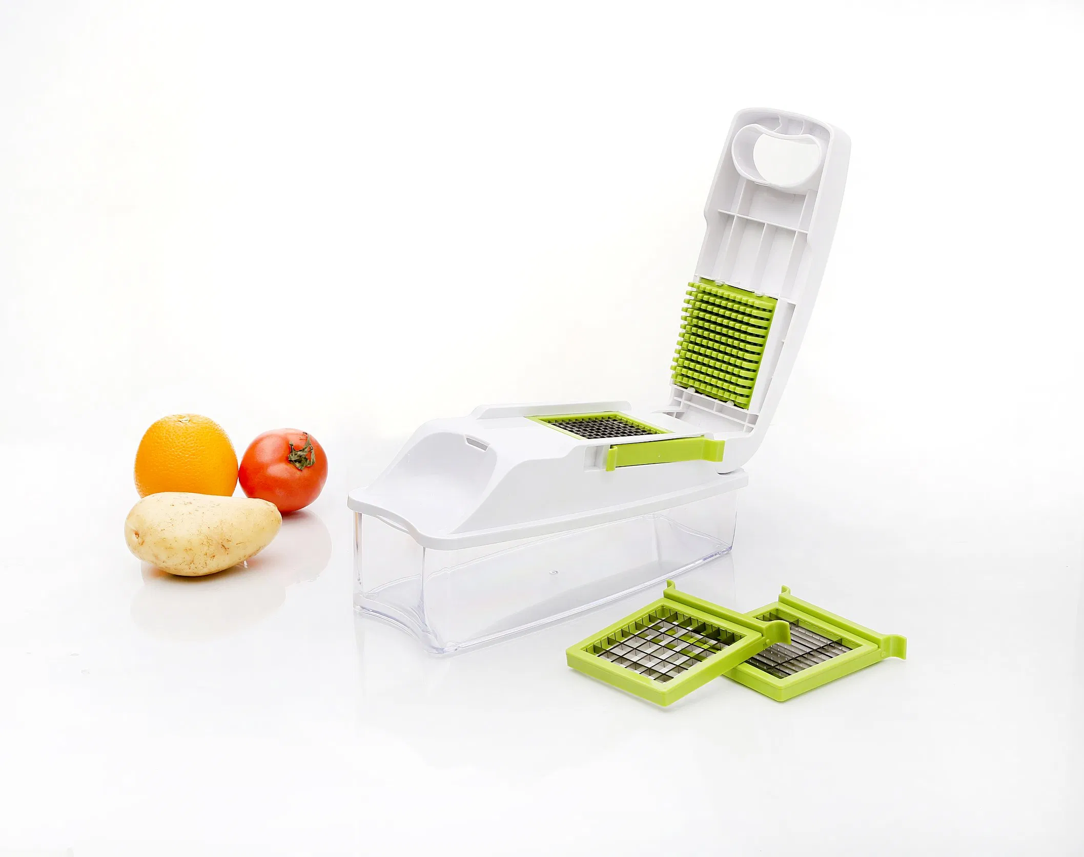 Manual Vegetable Chopper Food Dicer with Three Interchangeable Blades
