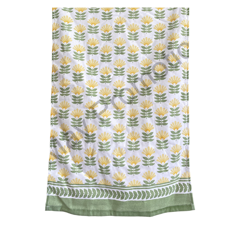 Beautiful Yellow Floral Cotton Kitchen Towel Terry Towel for Everyday Use