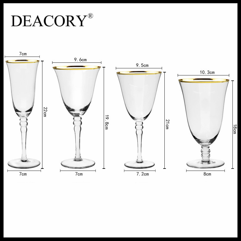 High-Quality Twin Bead Wine Glass with Elegant Gold-Finished Border
