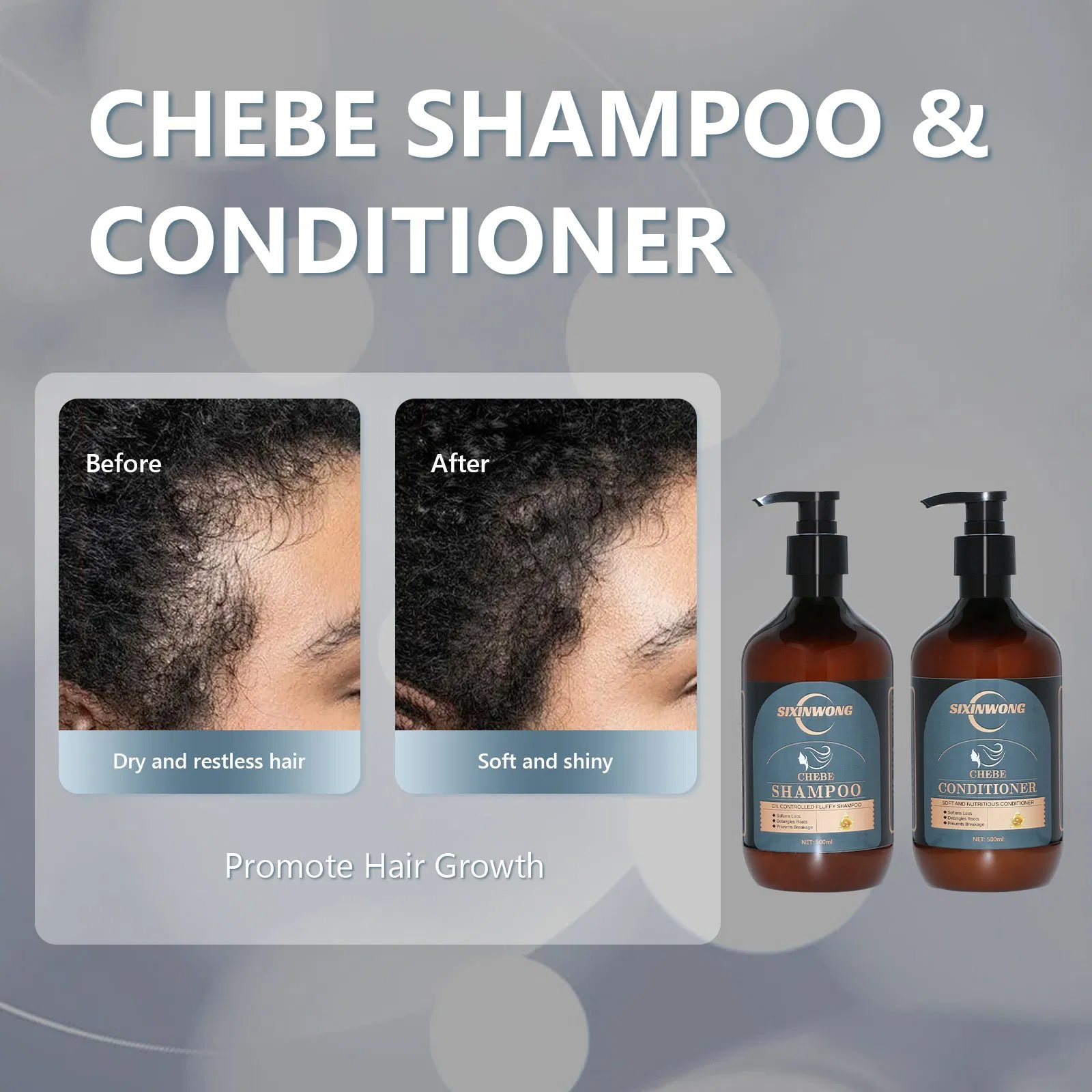 Beauty Cosmetics Chebe Prevent Hair Loss and Provide Nutrients Conditioner Shampoo Set