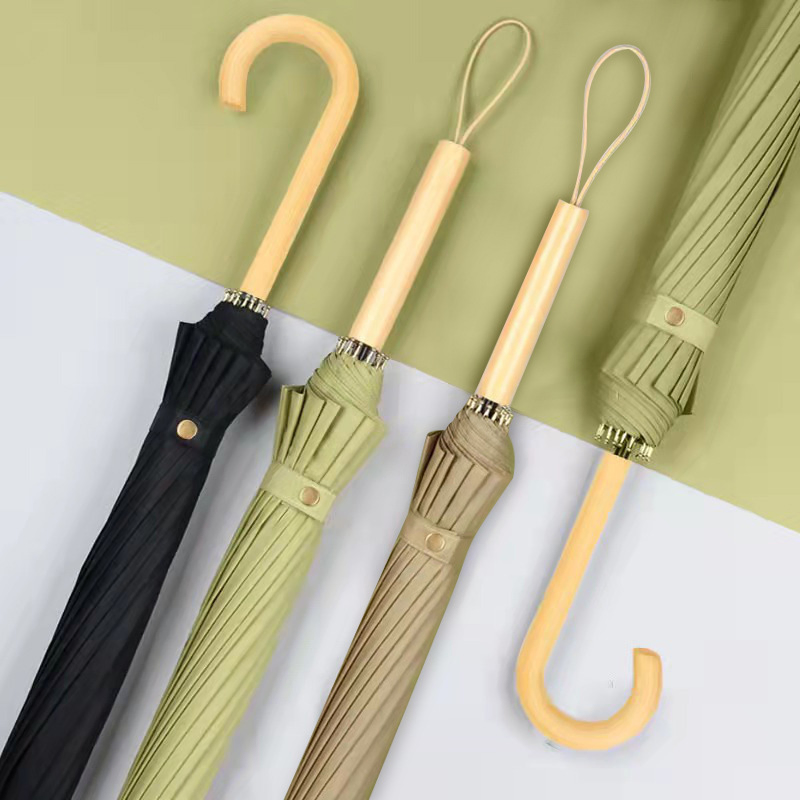 Зонт с деревянной ручкой под логотип