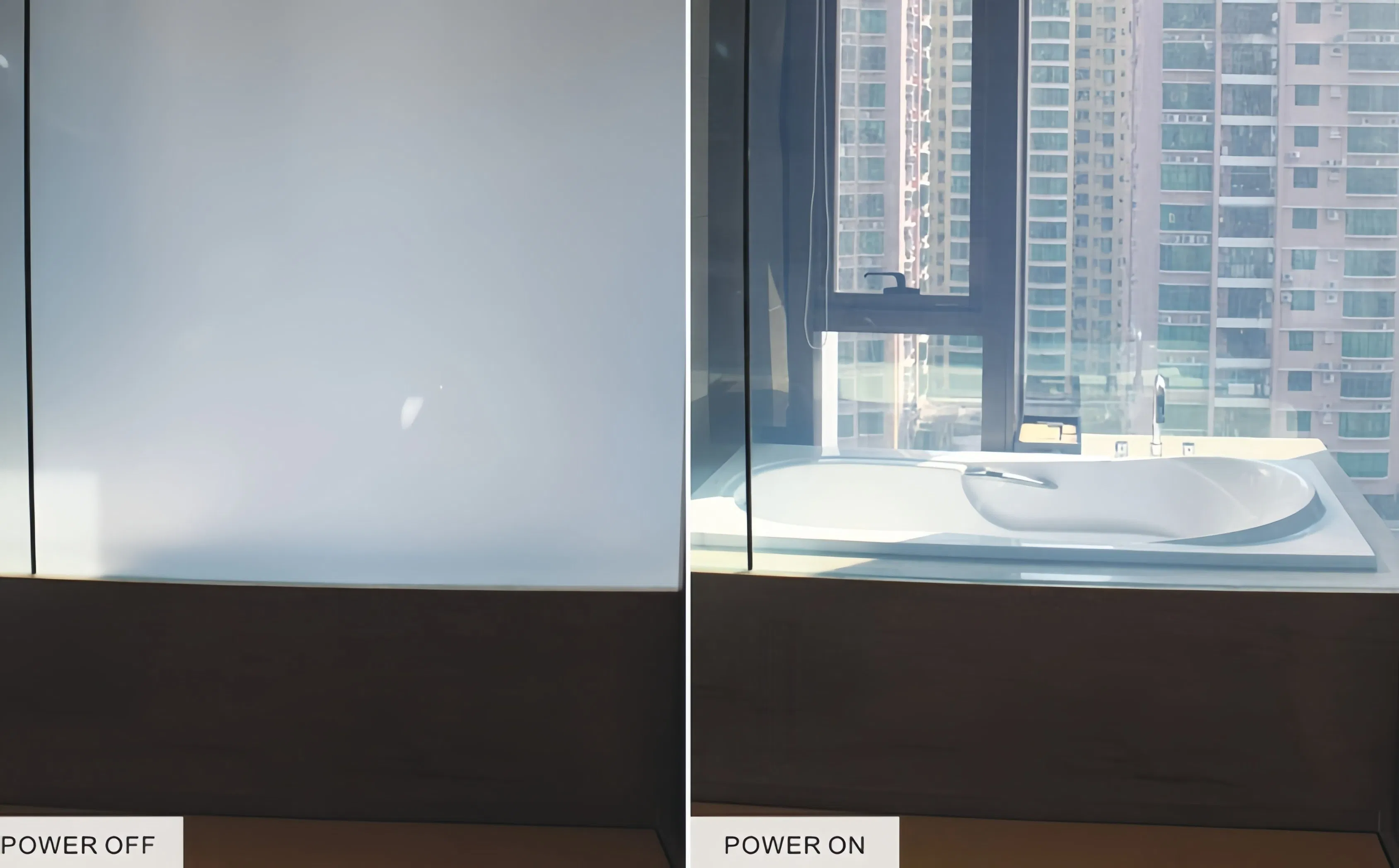 Modern Double-Layer Smart Privacy Glass for Furniture Self-Adhesive Electric Lighting Opaque Can Switch Decorative Glass Film