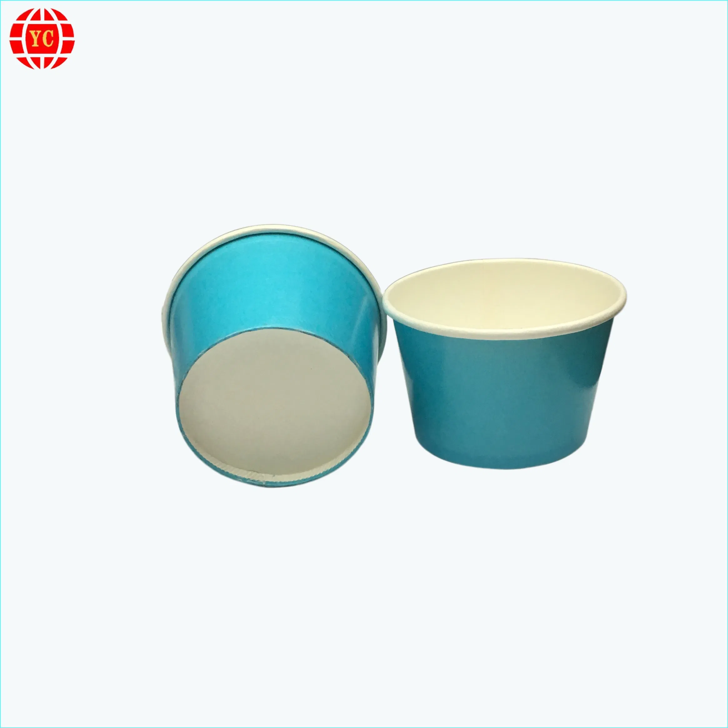 8oz Ice Cream Cup Disposable Paper Yogurt Bowl Blue Color