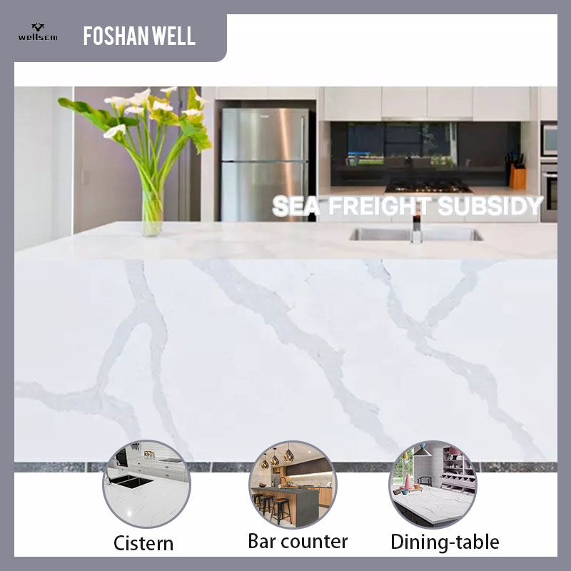 China High Quality CE Quartz Marble Stone Slab for Kitchen Solid Countertop White Surface Quartz Stone Material Cuarzo Carakata Cuarzo PARA Encimeras De Cocina