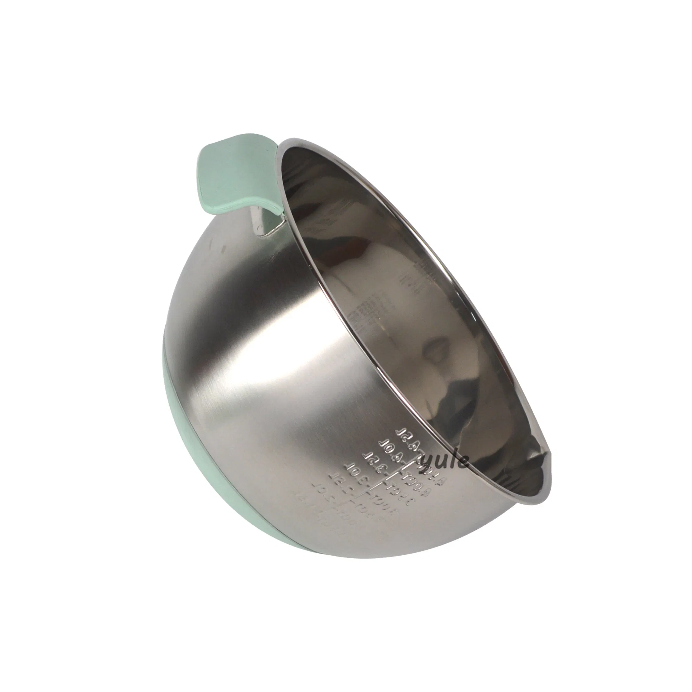 USA Colorful China Factory Supplier Mixing Bowl with Silicone Bottom Stainless Steel Bowl with Spouter Salad Bowl