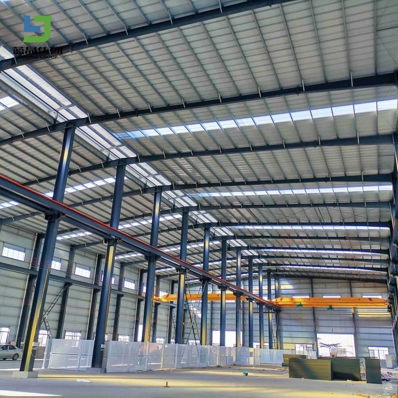 Industrial Portal Preengineering Prefab Prefabricated Light Metal Steel Structure Frame House Building Construction Factory Storage Logistic Workshop Warehouse