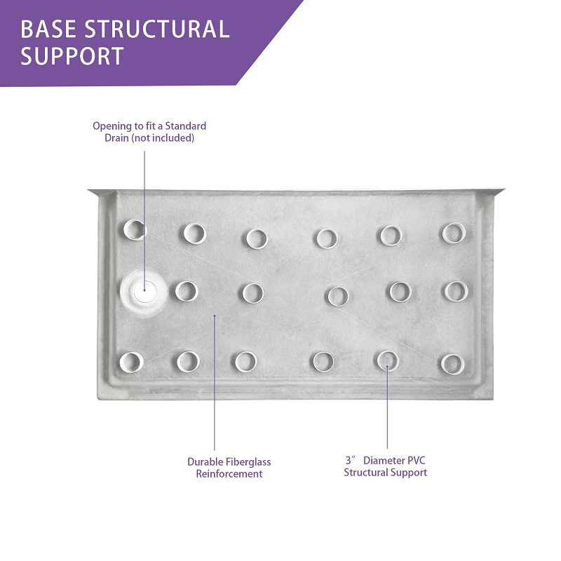 Wholesale 5 Year Warranty Easy Clean Acrylic Shower Base with Right Drain