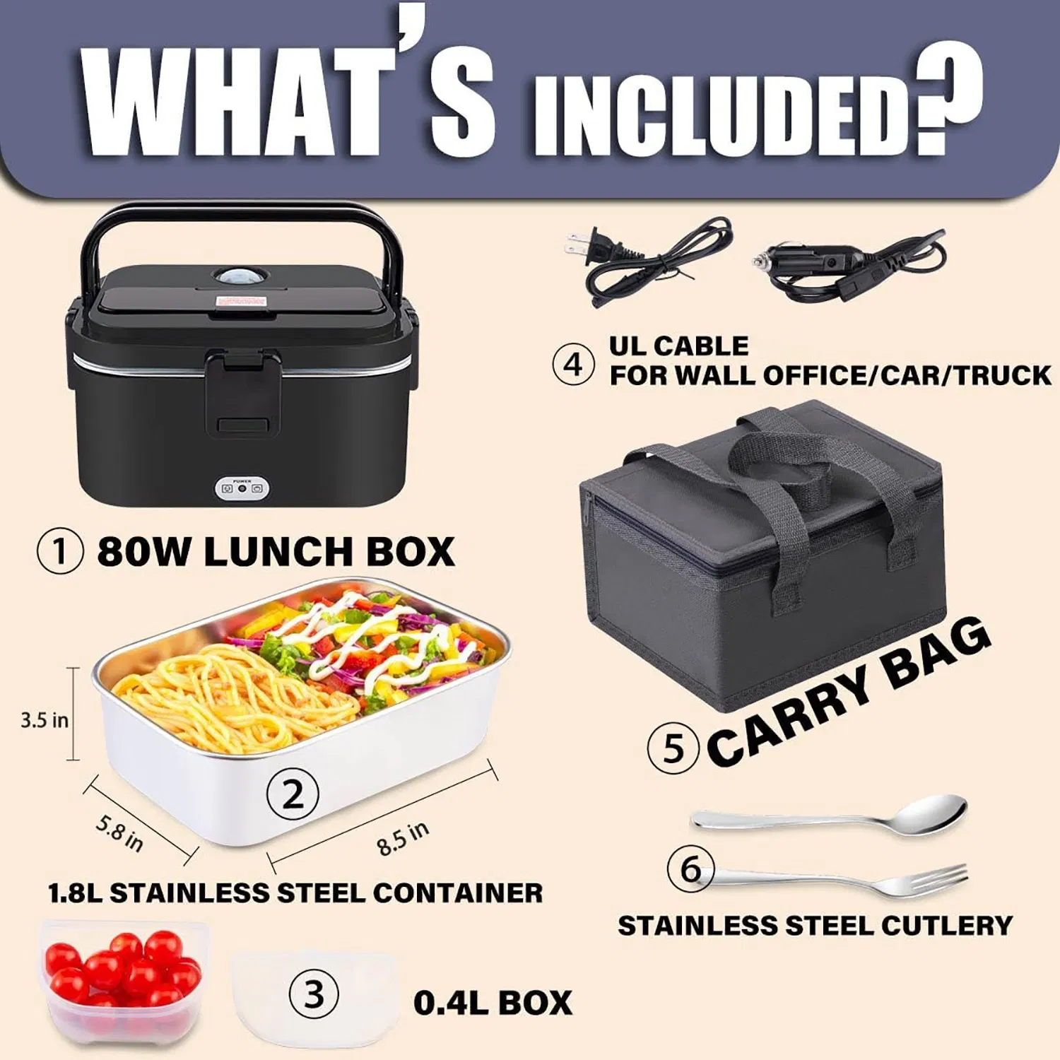 Электрическая термосумка для еды 1.8 л