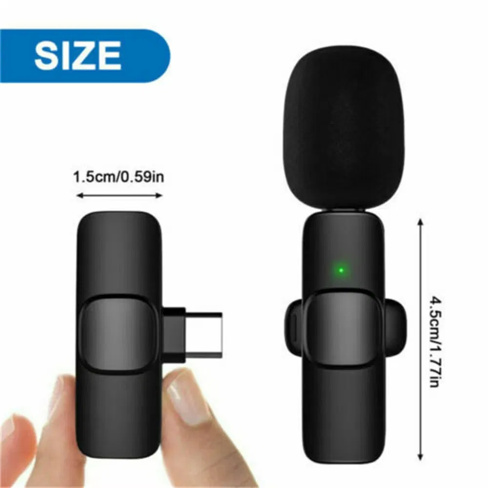 K9 Mini Lapel Microphone Portable Noise Live Stream Type C Phone Wireless Microphone