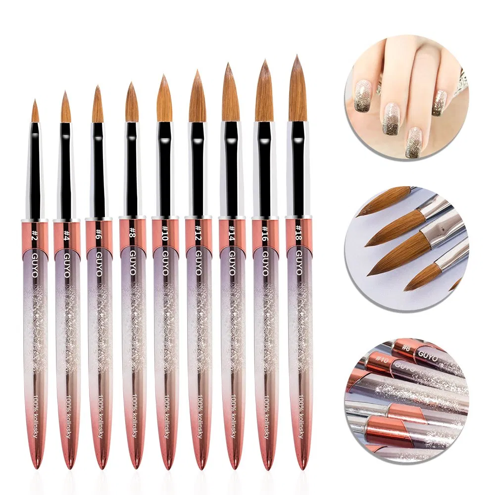 Customizable Logo Guyo #12 Pincel Sable Acrylic Brush with Metal Handle